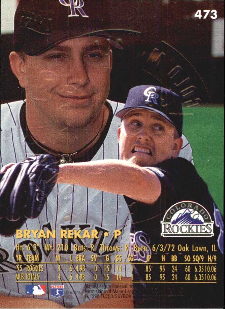 1996 Ultra Gold Medallion #473 Bryan Rekar