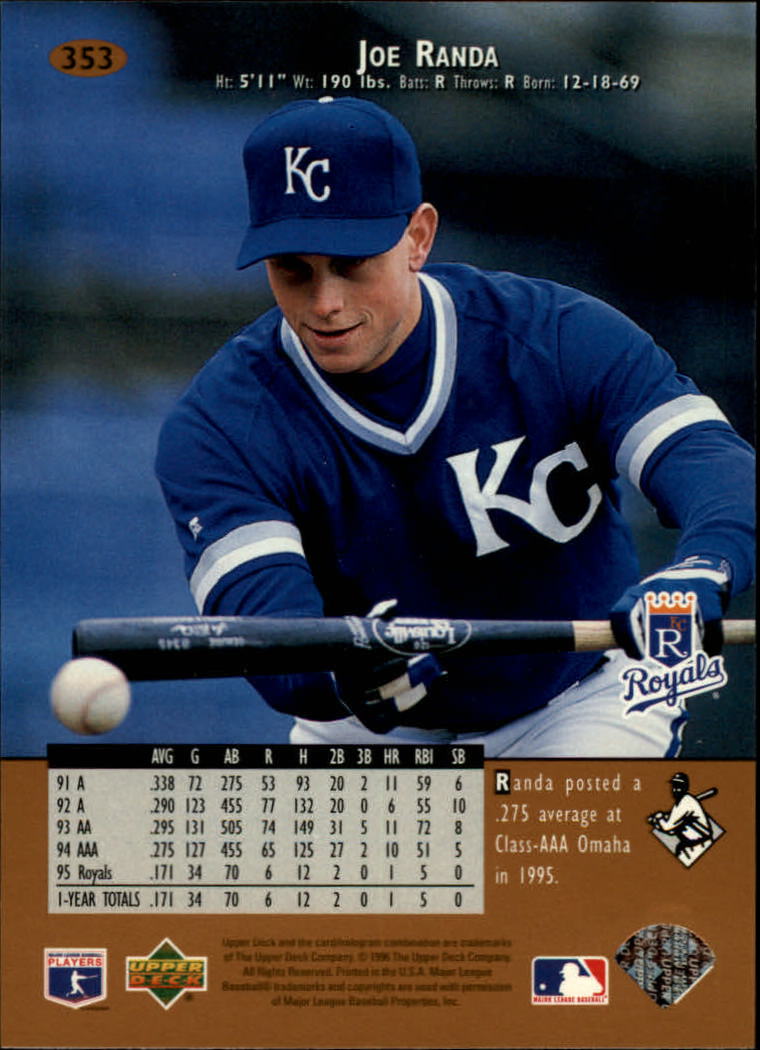 A9588- 1996 Upper Deck BB Karte #S 251-510 + Rookies -du Pick- 15 + Gratis US - Bild 205 von 297