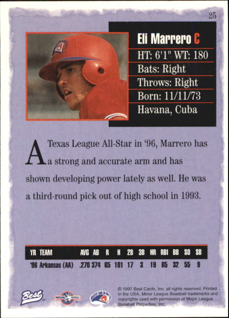 1997 Best #25 Eli Marrero back image