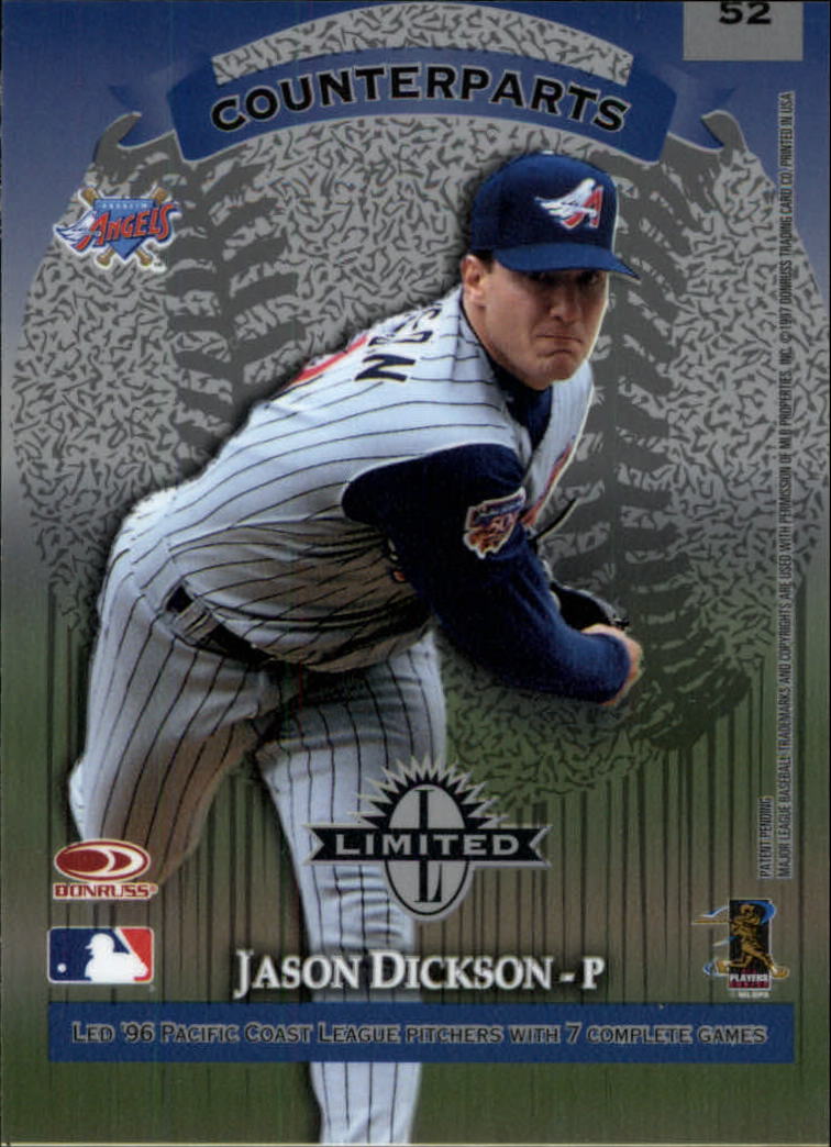 1997 Donruss Limited #52 R.Johnson/J.Dickson C back image