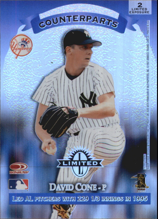 1997 Donruss Limited Exposure #2 G.Maddux/D.Cone C back image
