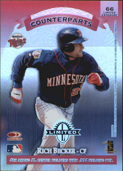 1997 Donruss Limited Exposure #66 S.Finley/R.Becker C back image