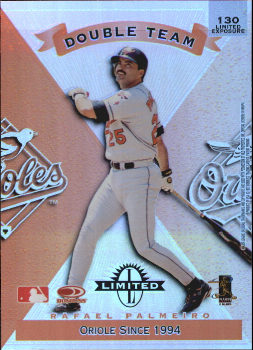 1997 Donruss Limited Exposure #130 B.Anderson/R.Palmeiro D back image