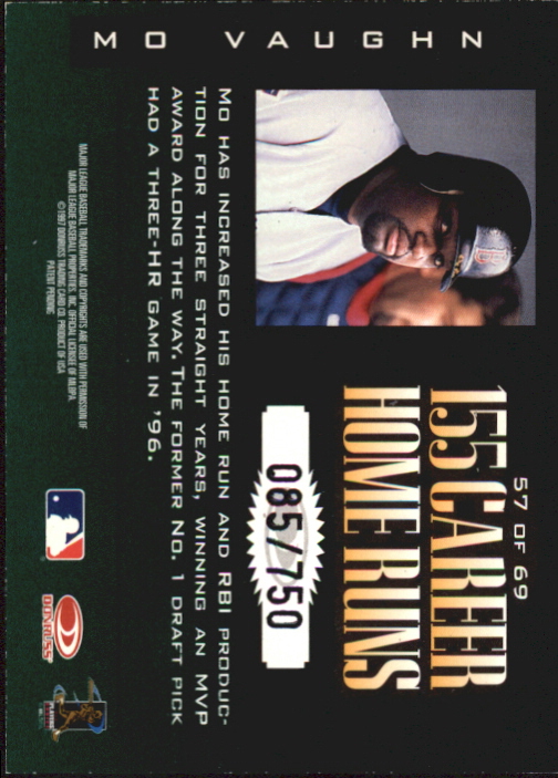 1997 Donruss Limited Fabric of the Game #57 Mo Vaughn S back image