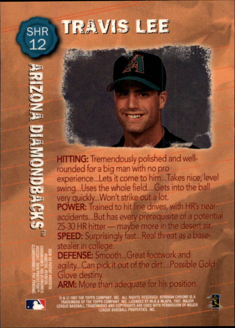 1997 Bowman Chrome Scout's Honor Roll #SHR12 Travis Lee back image