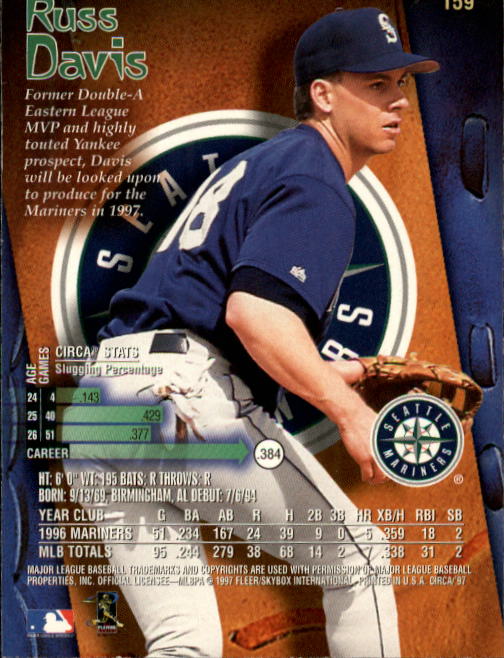1997 Circa #159 Russ Davis back image