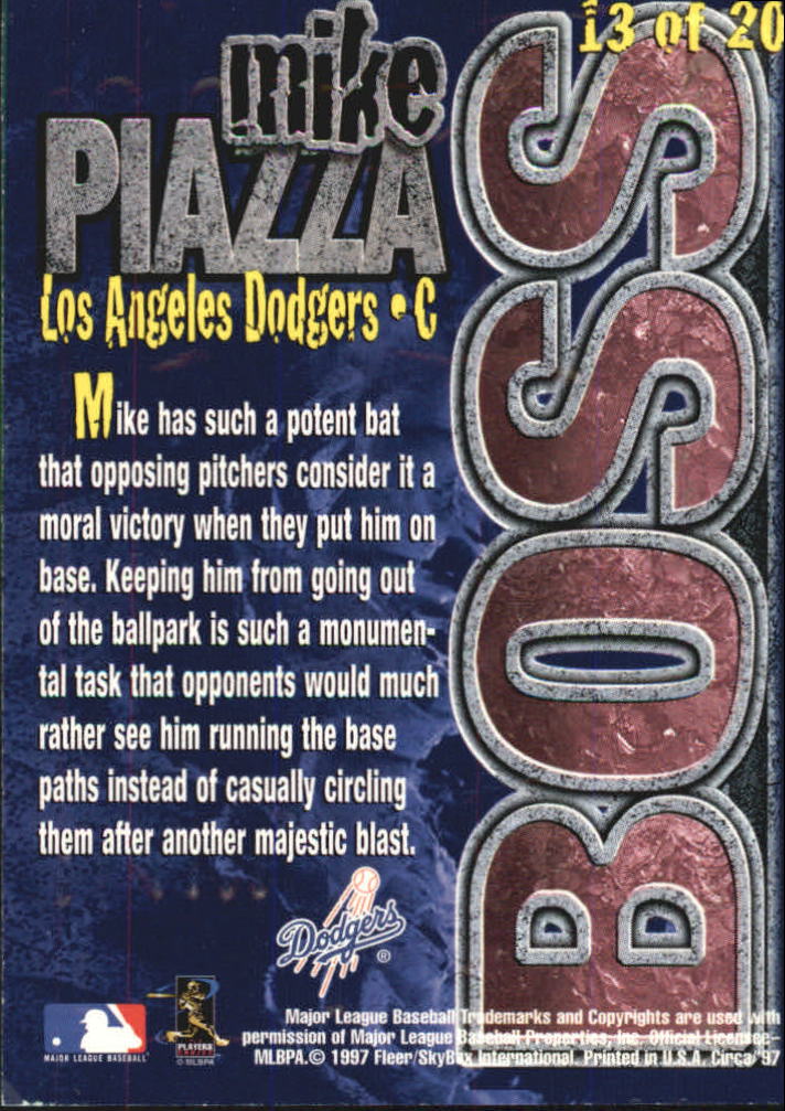 1997 Circa Boss #13 Mike Piazza back image