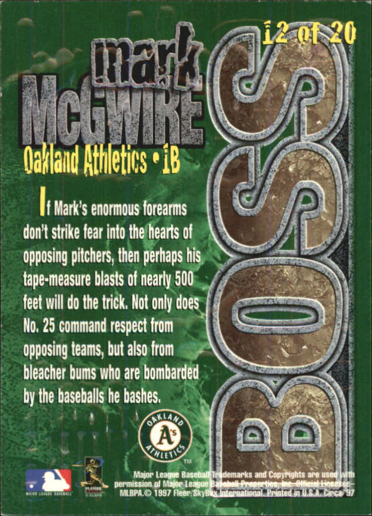1997 Circa Super Boss #12 Mark McGwire back image
