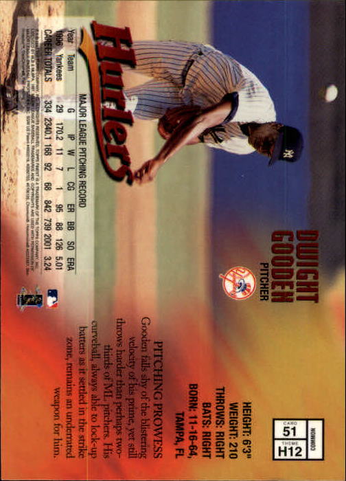 1997 Finest #51 Dwight Gooden B back image