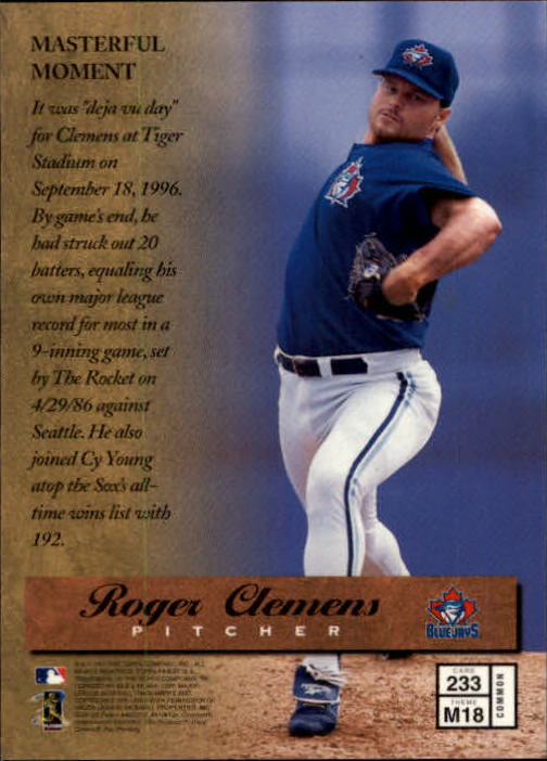 1997 Finest #233 Roger Clemens B back image