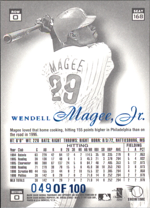 1997 Flair Showcase Legacy Collection Row 0 #168 Wendell Magee Jr. back image