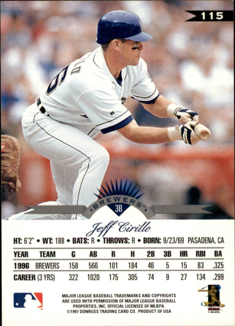 1997 Leaf #115 Jeff Cirillo - NM-MT