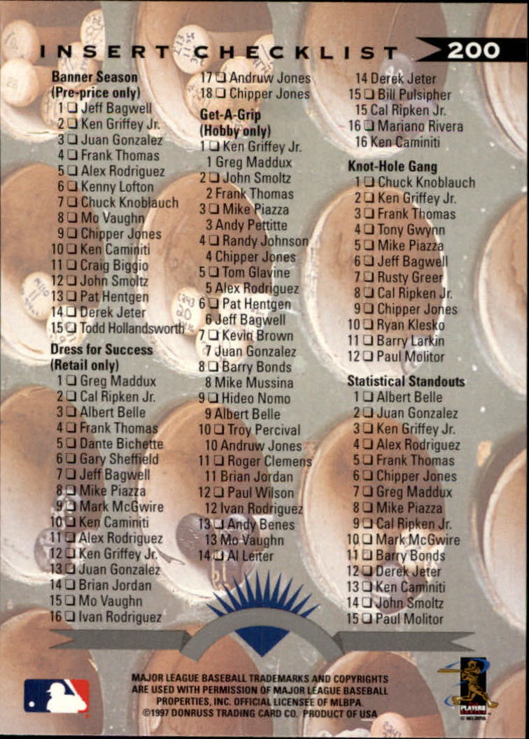 1997 Leaf #200 Derek Jeter CL back image