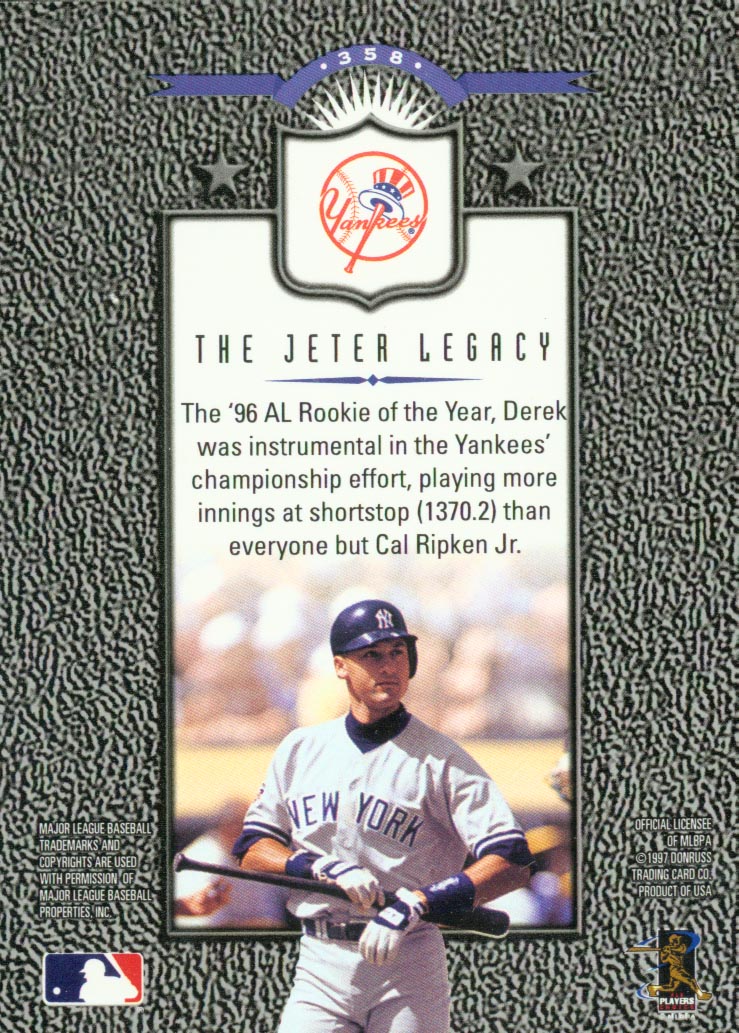 1997 Leaf #358 Derek Jeter LG back image