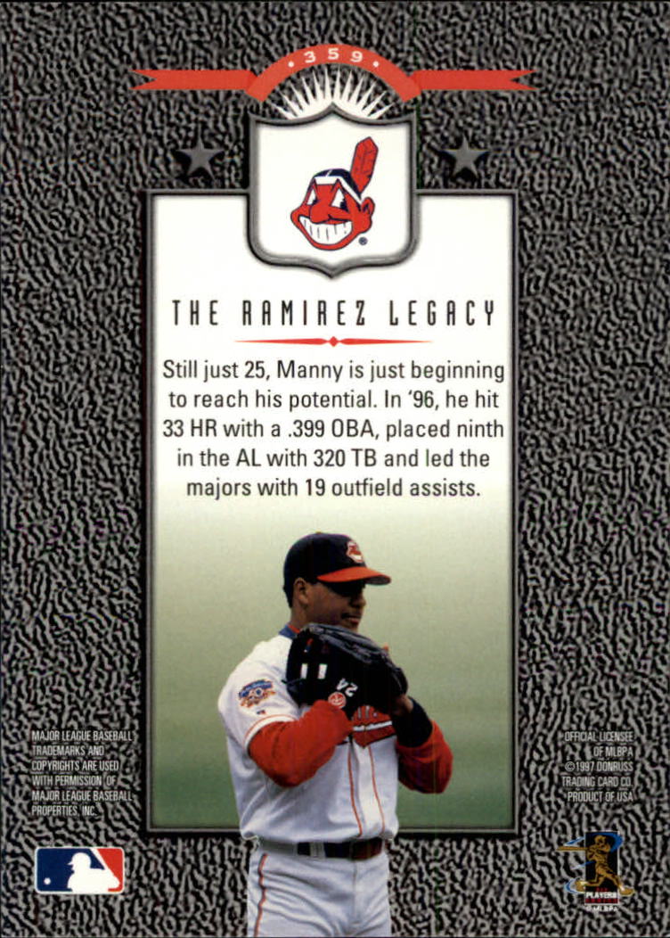 1997 Leaf #359 Manny Ramirez LG back image