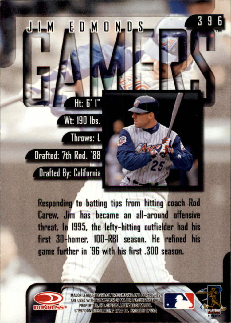 1997 Leaf #396 Jim Edmonds GM back image
