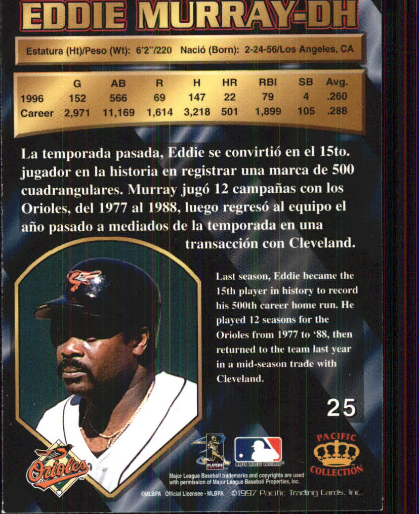 B1494- 1997 Pacific Baseball Cards 1-250 +Rookies -You Pick- 15+ FREE US SHIP - Picture 49 of 425