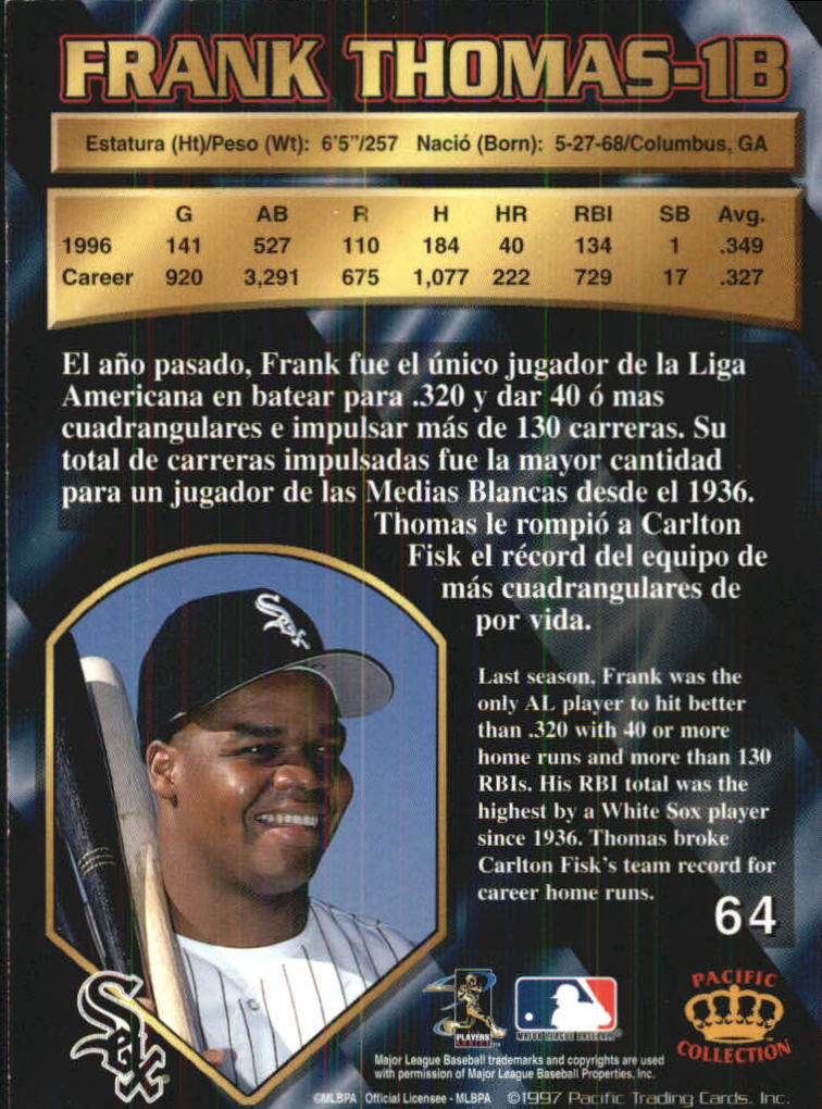 B1494- 1997 Pacific Baseball Cards 1-250 +Rookies -You Pick- 15+ FREE US SHIP - Picture 119 of 425