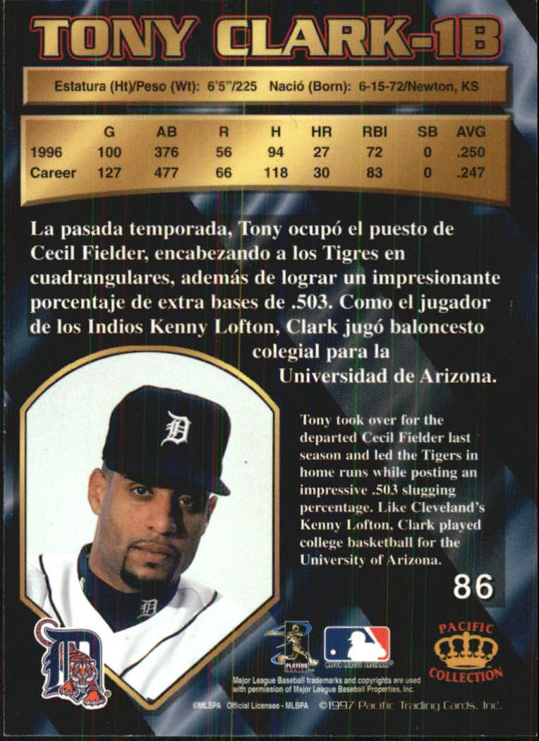 B1494- 1997 Pacific Baseball Cards 1-250 +Rookies -You Pick- 15+ FREE US SHIP - Picture 155 of 425
