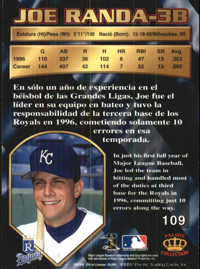 B1494- 1997 Pacific Baseball Cards 1-250 +Rookies -You Pick- 15+ FREE US SHIP - Picture 199 of 425