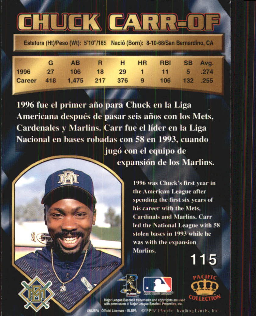 B1494- 1997 Pacific Baseball Cards 1-250 +Rookies -You Pick- 15+ FREE US SHIP - Picture 211 of 425