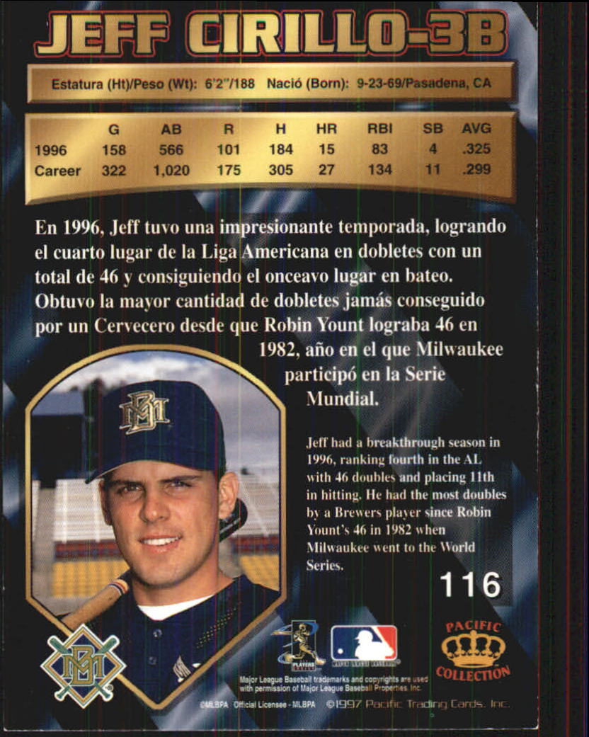 B1494- 1997 Pacific Baseball Cards 1-250 +Rookies -You Pick- 15+ FREE US SHIP - Picture 213 of 425