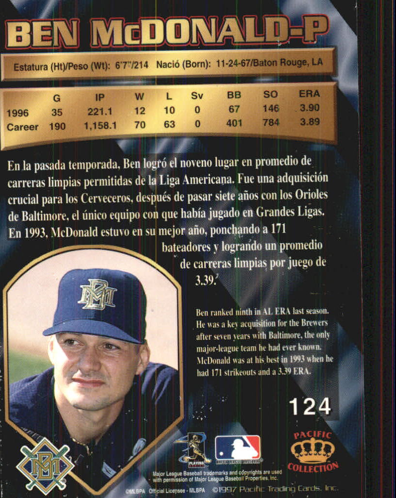 B1494- 1997 Pacific Baseball Cards 1-250 +Rookies -You Pick- 15+ FREE US SHIP - Picture 229 of 425