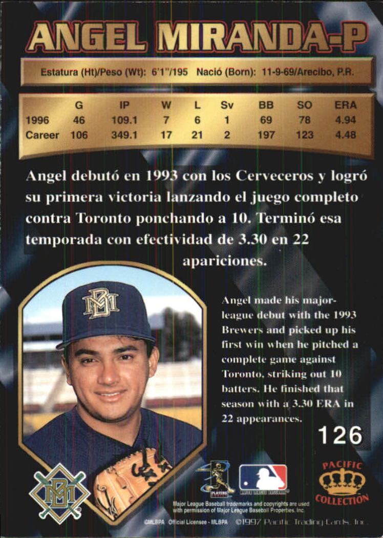 B1494- 1997 Pacific Baseball Cards 1-250 +Rookies -You Pick- 15+ FREE US SHIP - Picture 233 of 425
