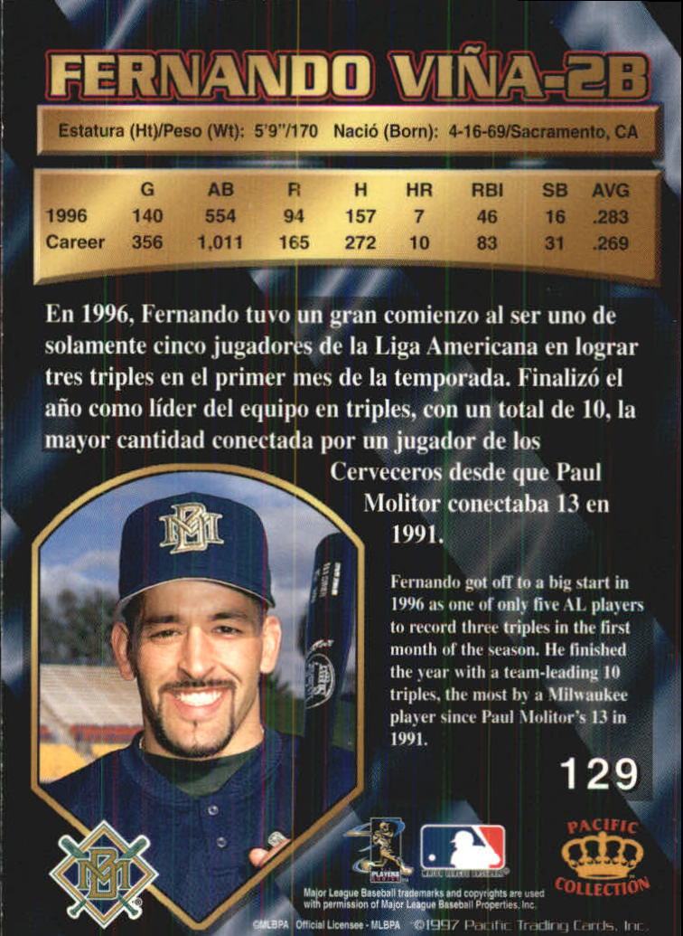 B1494- 1997 Pacific Baseball Cards 1-250 +Rookies -You Pick- 15+ FREE US SHIP - Picture 239 of 425