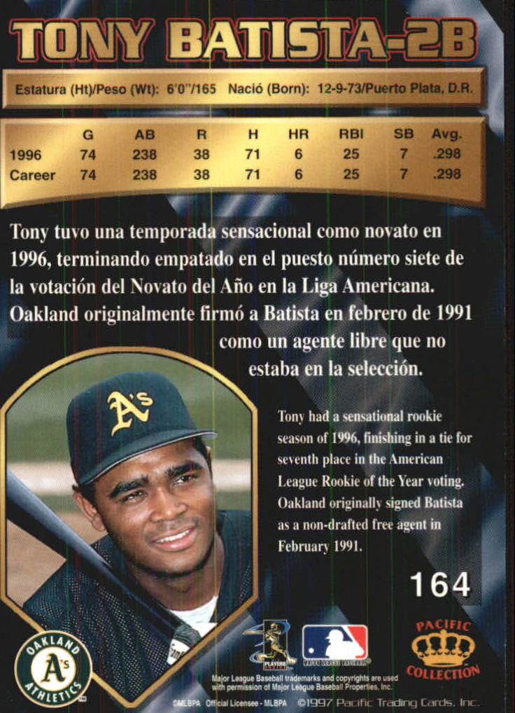 B1494- 1997 Pacific Baseball Cards 1-250 +Rookies -You Pick- 15+ FREE US SHIP - Picture 267 of 425