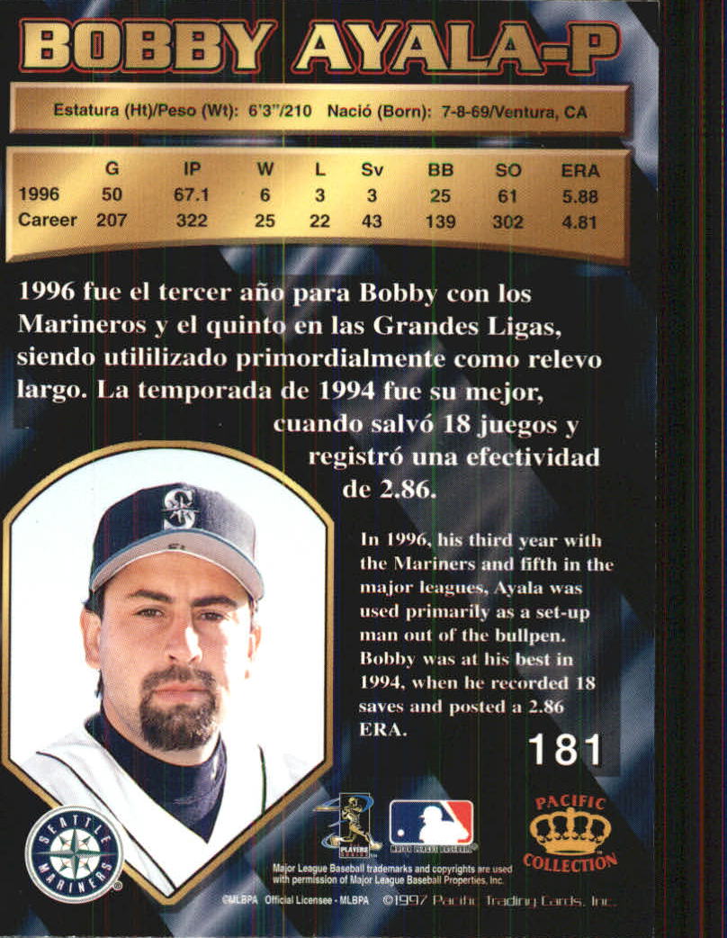 B1494- 1997 Pacific Baseball Cards 1-250 +Rookies -You Pick- 15+ FREE US SHIP - Picture 299 of 425