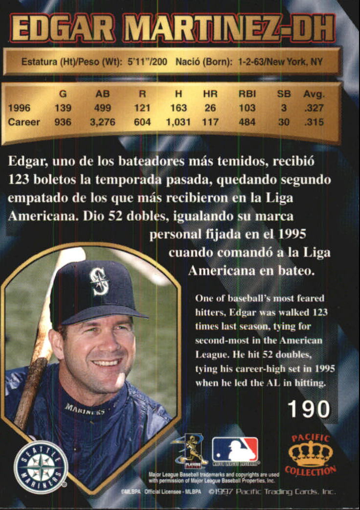 B1494- 1997 Pacific Baseball Cards 1-250 +Rookies -You Pick- 15+ FREE US SHIP - Picture 317 of 425