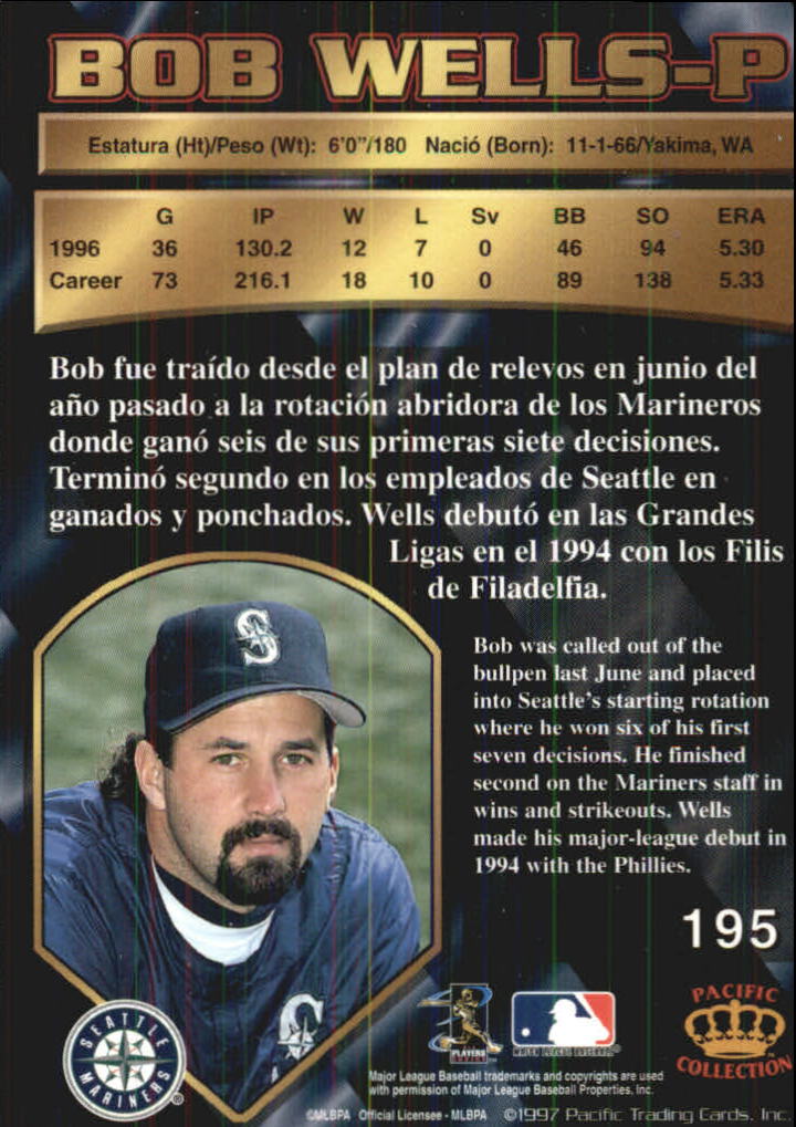 B1494- 1997 Pacific Baseball Cards 1-250 +Rookies -You Pick- 15+ FREE US SHIP - Picture 325 of 425