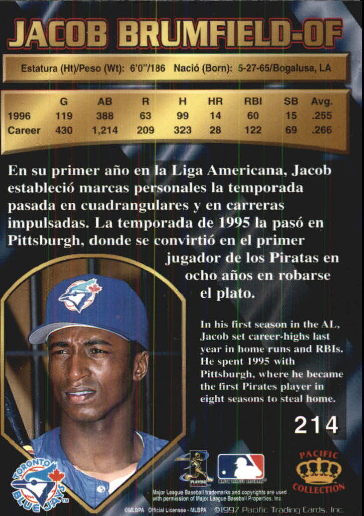 B1494- 1997 Pacific Baseball Cards 1-250 +Rookies -You Pick- 15+ FREE US SHIP - Picture 363 of 425