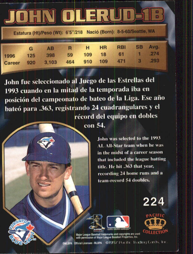 B1494- 1997 Pacific Baseball Cards 1-250 +Rookies -You Pick- 15+ FREE US SHIP - Picture 381 of 425
