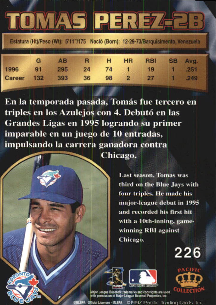 B1494- 1997 Pacific Baseball Cards 1-250 +Rookies -You Pick- 15+ FREE US SHIP - Picture 385 of 425