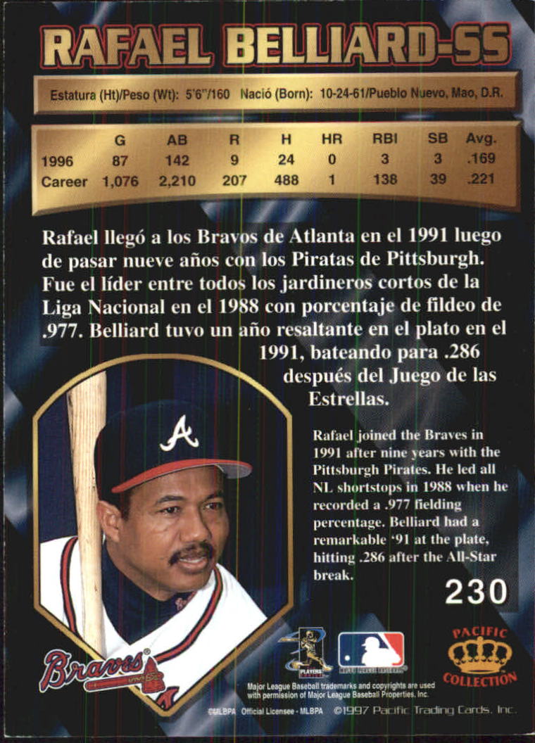 B1494- 1997 Pacific Baseball Cards 1-250 +Rookies -You Pick- 15+ FREE US SHIP - Picture 393 of 425