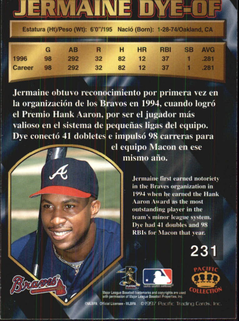 B1494- 1997 Pacific Baseball Cards 1-250 +Rookies -You Pick- 15+ FREE US SHIP - Picture 395 of 425