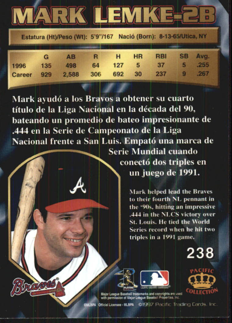 B1494- 1997 Pacific Baseball Cards 1-250 +Rookies -You Pick- 15+ FREE US SHIP - Picture 409 of 425