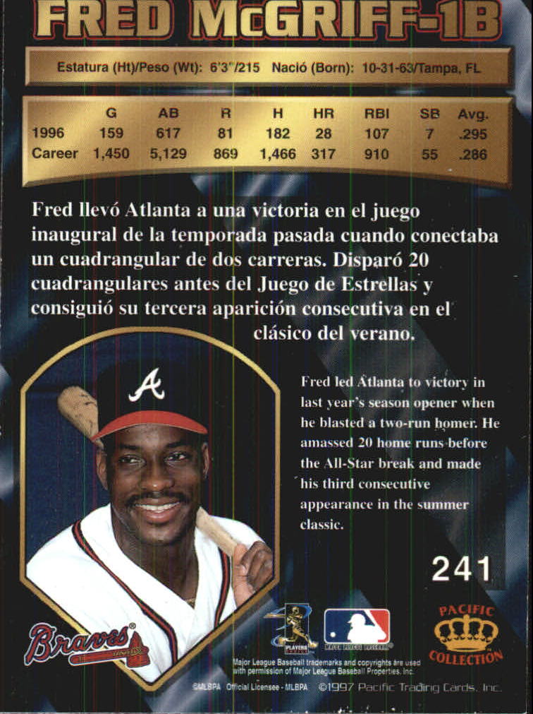 B1494- 1997 Pacific Baseball Cards 1-250 +Rookies -You Pick- 15+ FREE US SHIP - Picture 415 of 425