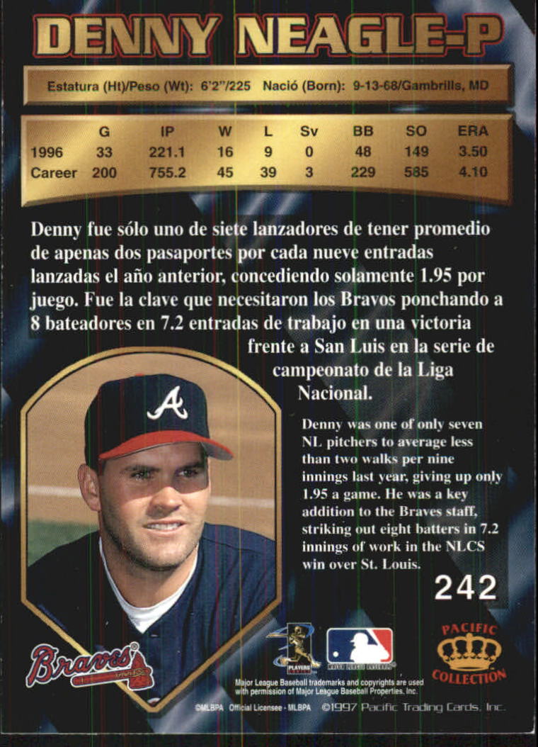 B1494- 1997 Pacific Baseball Cards 1-250 +Rookies -You Pick- 15+ FREE US SHIP - Picture 417 of 425