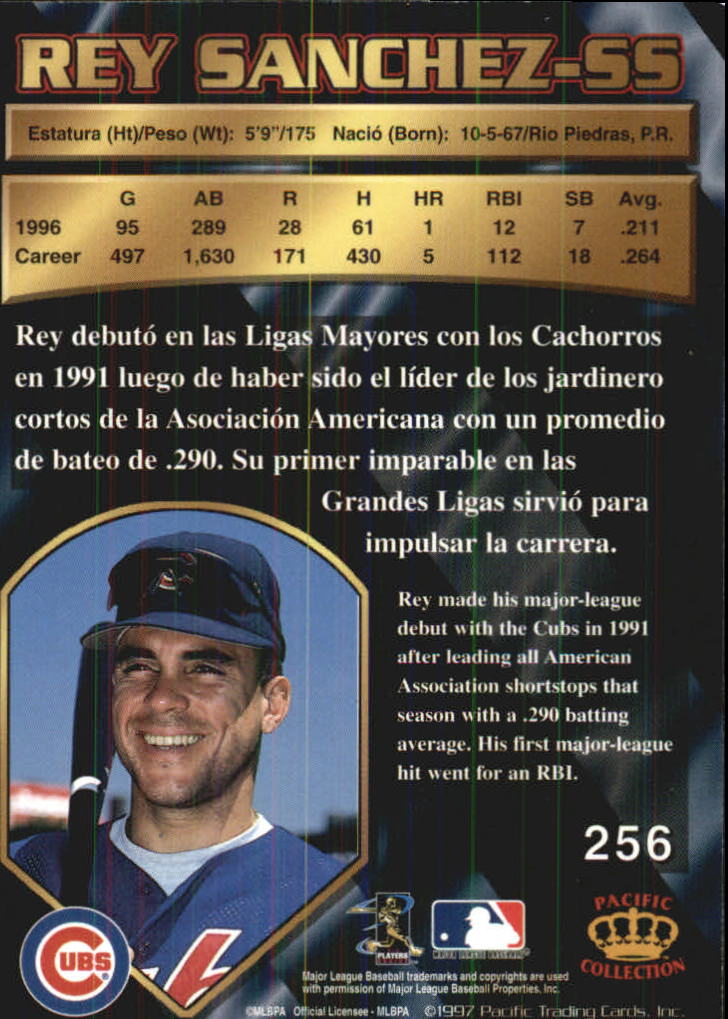 1997 Pacific #256 Rey Sanchez back image