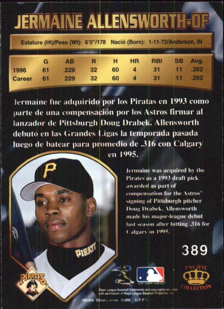 1997 Pacific #389 Jermaine Allensworth back image