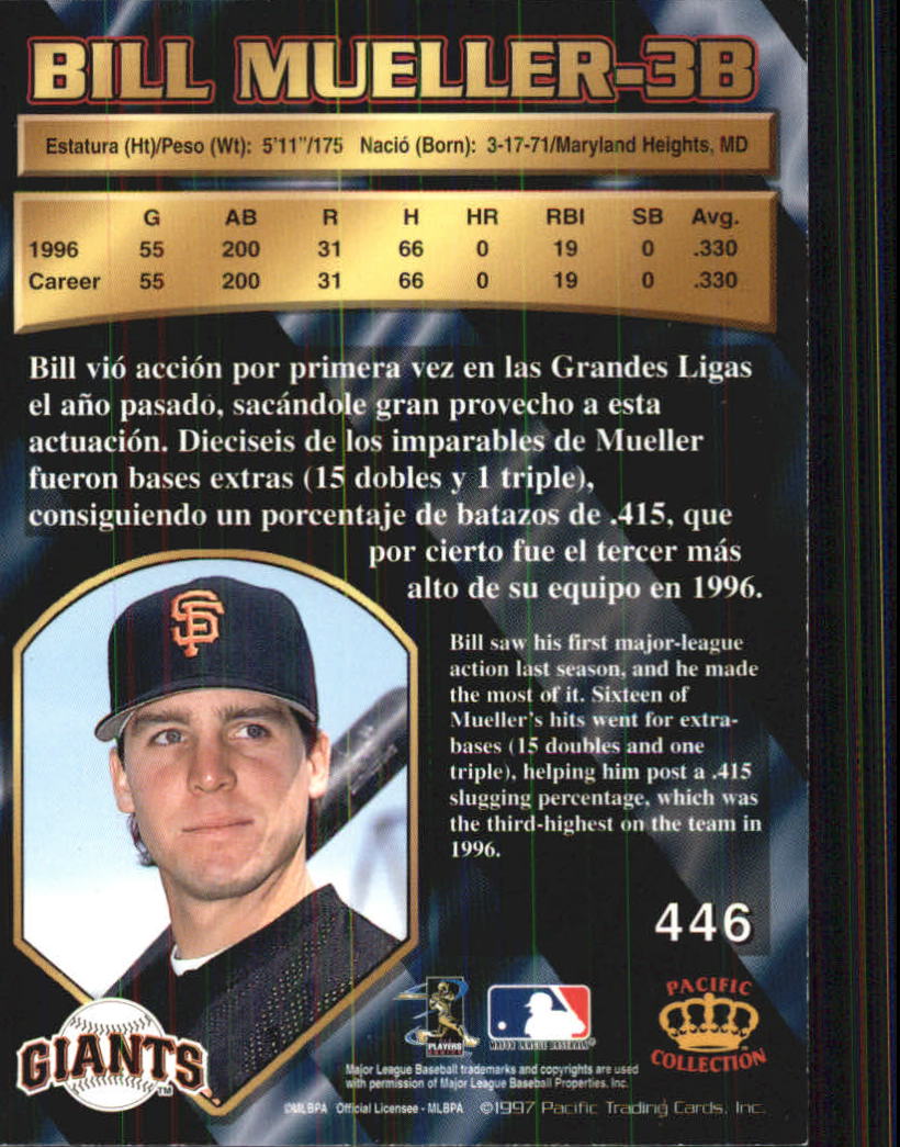 1997 Pacific #446 Bill Mueller RC back image