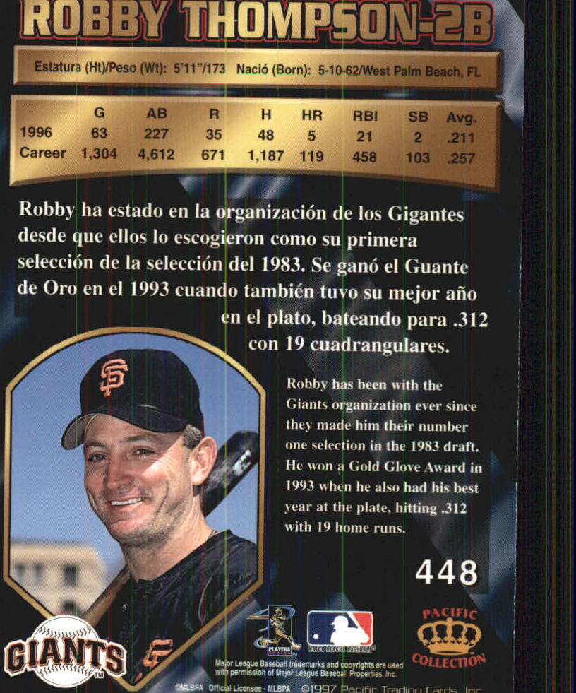 1997 Pacific #448 Robby Thompson back image