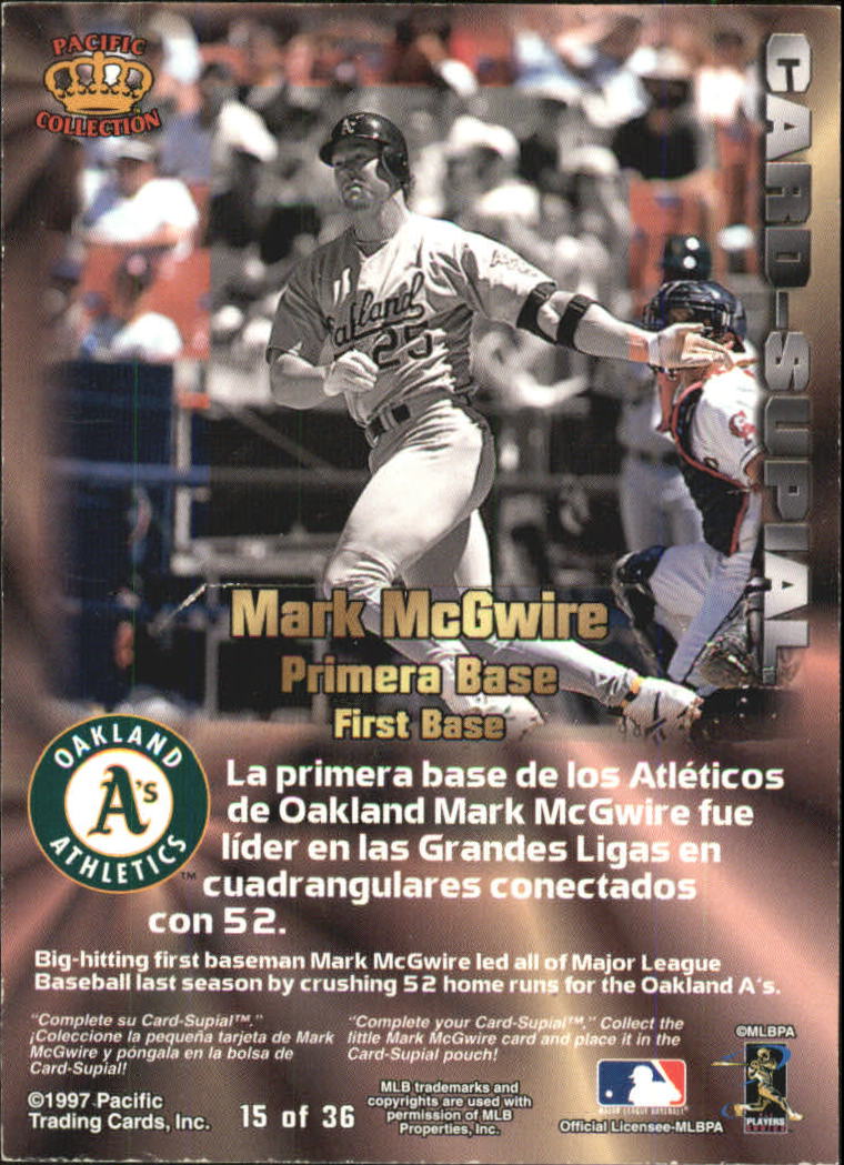 1997 Pacific Card-Supials #15 Mark McGwire back image