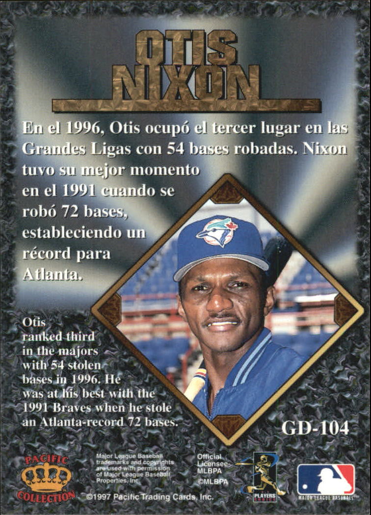 1997 Pacific Prisms Gems of the Diamond #GD104 Otis Nixon back image