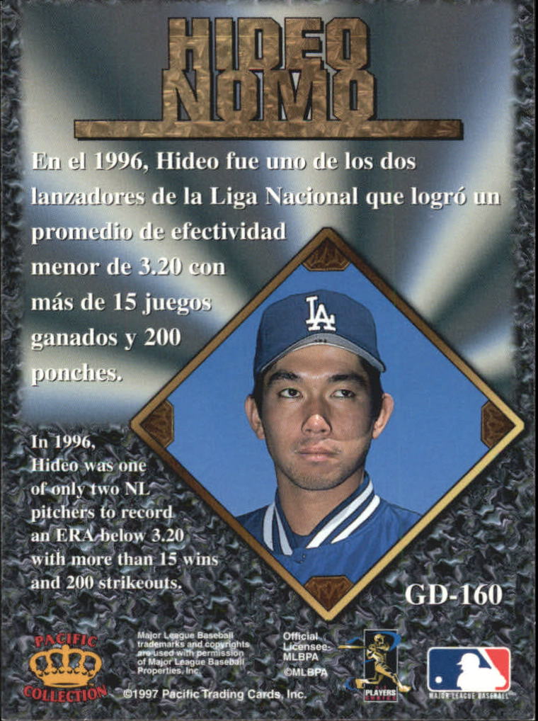 1997 Pacific Prisms Gems of the Diamond #GD160 Hideo Nomo back image