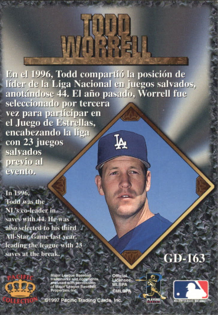 1997 Pacific Prisms Gems of the Diamond #GD163 Todd Worrell back image