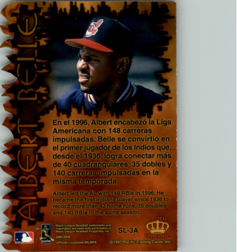 1997 Pacific Prisms Sizzling Lumber #SL3A Albert Belle back image
